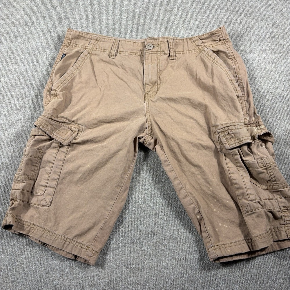 Ring Of Fire Mens Cargo Shorts Khaki Size 30 100% Cotton Casual‎ Summer Wear